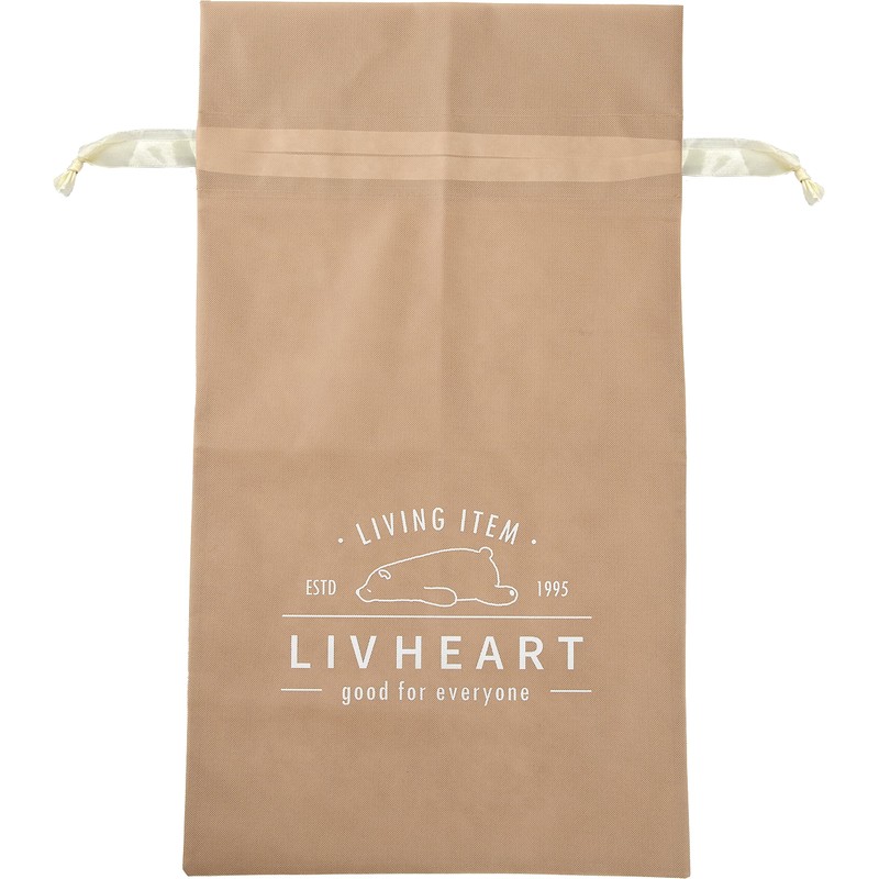Ribuhahato Gift Bag, Beige, M Size (Total Length: Approx. 29.5