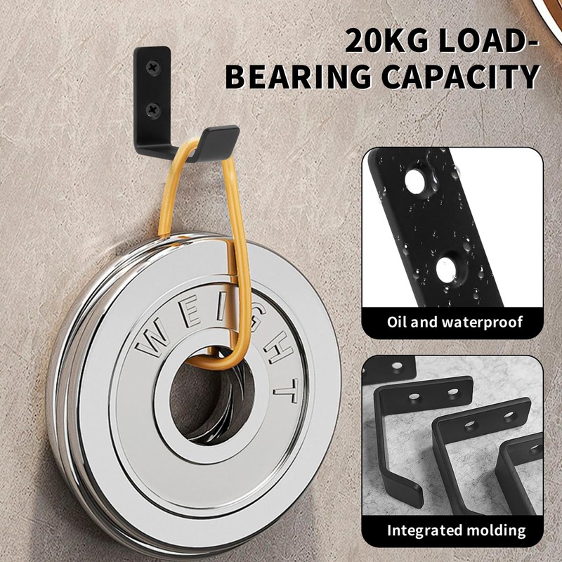 BATENGKEJI 8 Pcs Black Coat Hooks Wall Mounted, Metal Single