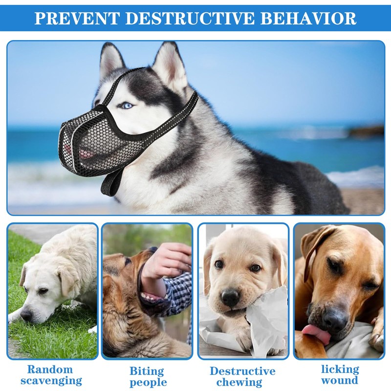 Adjustable Puppy Muzzles, Soft Mesh Muzzle for Small, Dog Muzzle