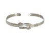 TreasureBay 925 Sterling Silver Knot Bangle Bracelet for Women and