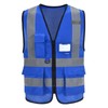 AYKRM High Visibility Vest Blue Reflective Safety Vest with Reflective
