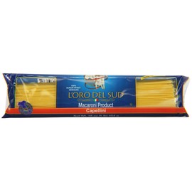 L'Oro del Sud Pasta Capellini Non GMO, Vegan, Kosher Certified, and Imported From Italy, Premium Quality Product of Italy 16 Ounce (10 Pack)