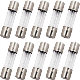 SIXQJZML 10 Pack F0.5AL 500mA Fast-Blow Fuse 0.5A 0.5amp 125V Glass Fuses 0.2 x 0.78 inch / 5 x 20 mm (125Volt F0.5A)