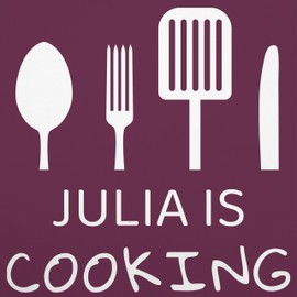 Geschenk mit Namen personalisiert by Shirtracer - Apron - Cooking Apron - Cooking with Name, 1 eggplant