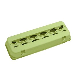 Lime Green Tint Colored Blank 12-Egg View Top Paper Pulp Cartons in Bulk - Recyclable & Eco Friendly Egg Cartons (25 Pack)