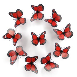 Monarch Butterfly Stickers Home Decorations 4.72" Orange Butterfly Party Decorations Craft & Murals Premium Wall Decals Kids Living Room Craft Home Wedding Party Decor(10 Pcs)