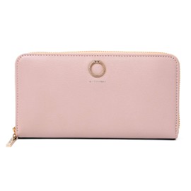 JILLSTUART JSLW0DT1 Long Wallet, Cowhide Leather, Round Zipper, Charm, Coin Purse, Simple, Pink, Pink