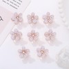 Campsis 8PCS Small Flower Hair Claw Clips Creamy White Rhinestone