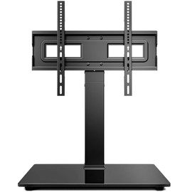 HOLMAXD Universal Swivel TV Stand Base for 32-70 Inch TVs, Height Adjustable Table Top TV Stand with Tilt Mount, Holds up to 110 lbs, Heavy Duty Temper Glass Base, Max VESA 400x400mm