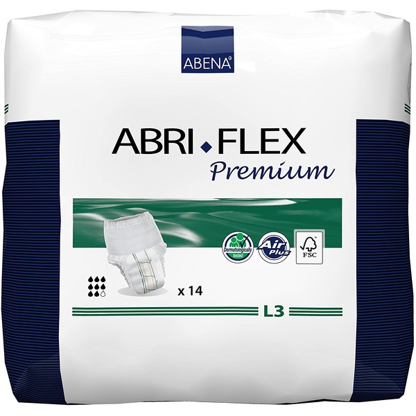 Abena Abri-Flex Premium Protective Underwear, L3, 14 Count (packaging may vary)