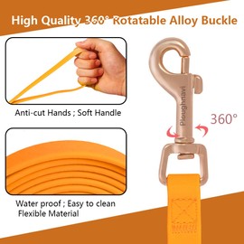 Robust and weatherproof training lead for dogs practical and (orange, 15 m)