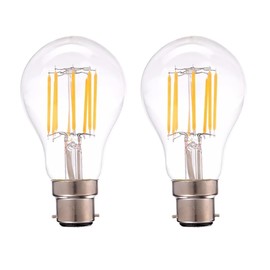 Dimmable 8W B22 A19 A60 Vintage Bayonet LED Blub Warm White 2700K, 80W Halogen Replacement for Beside Lamp Ceiling Fan Pendant Lights Chandelier Fixture,800 lm 2-Pack