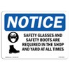OSHA Notice Sign - Safety Glasses and Safety Boots |