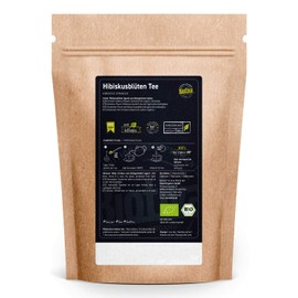 Hibiscus Flower Tea Organic 100 g - Loose Hibiscus Tea (Hibiscus sabdariffa) - Bottled and Controlled in Germany Biotiva