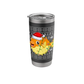 Ugly Xmas Lighting Santa Hat Puffer Fish Christmas Stainless Steel Insulated Tumbler