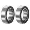 sourcing map 63802-2RS Deep Groove Ball Bearings, Pack of 2, 15mm x 24mm x 7mm High Carbon Chrome Steel Z1 Double Rubberised Sealed Bearings