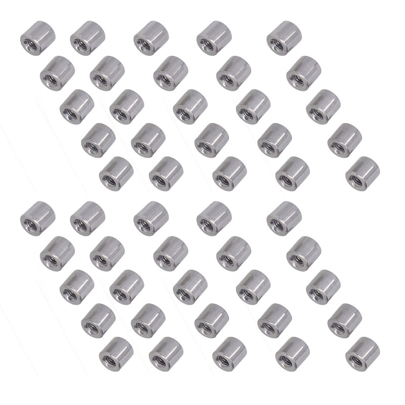 50Pcs Coupling Nut Round M4 Stainless Steel Rod Connector Nut