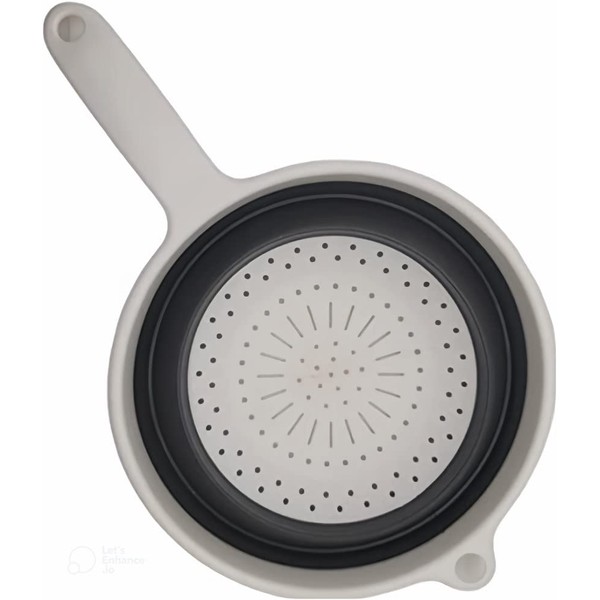 Handy Housewares 8" Round Space Saving Collapsible Silicone Kitchen Colander