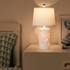 20.5" Modern White Ceramic Table Lamp Set of 2 for