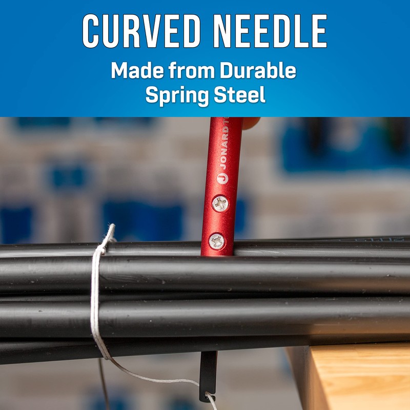 Jonard JIC-287 Cable Lacing Needle with Red Anodized Aluminum Handle,