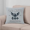 CafePress U.S. Navy Grandpa Blue and White Square Pillow, Decorative