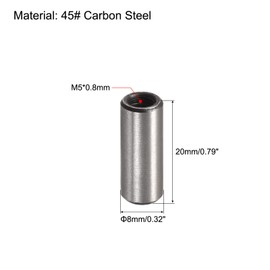 sourcing map M5 Internal Thread Dowel Pin 5pcs 8x20mm Chamfering Flat Carbon Steel Cylindrical Pin Bed Bookshelf Metal Devices Industrial Pins