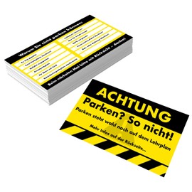 Falkenhorn 50 x Attention! Funny Tickets for False Parkers - Parking? So Not! - Funny Parking Tickets & Joke Items for Drivers - Weatherproof & High Quality Joke Items, Gag Gift