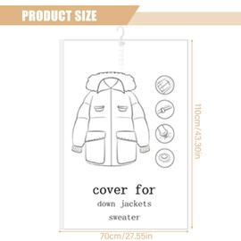 Pack of 5 Vacuum Bags for Clothes, 110 x 70 cm, Hanging Vacuum Bags for Clothes, Vacuum Clothes Bags with Clothes Hooks for Suits, Coats, Vacuum Bags for Clothing, Space Saving