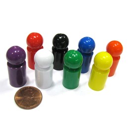 Set of 8 Ball Pawns 30mm Peg Pieces for Board Game Play - Assorted Colors by Koplow Games