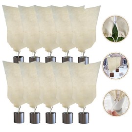 LARNORJE Plant Covers Freeze Protection – 35" × 50" Reusable Plant Protector Bag with Drawstring and Zipper for Plants Trees Shrub, Frost Jacket Warm Blanket for Frost Protection Season Extension