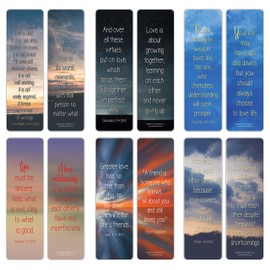 NewEights Love Bible Verses Sayings Bookmark Cards (30-Pack) – Bulk Gifts Bookmarkers – Stocking Stuffers for Bookworms, Book Readers, Men Women – Office Supplies – Inspiring Inspirational Sayings