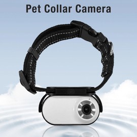 Cat Collar Camera, 120° Wide Angle Pet Sport Camera with Back Clip for Dogs Cats, OTG Connection Lightweight Mini Sports Action Body Camera for Pets (White)