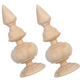 Operitacx 2pcs Unfinished Wooden Finials for Bed Post Curtain Rod Decorative Solid Wood Toppers for DIY Crafts Ergonomic Design Easy Installation Sturdy Support for Grandfather Clock