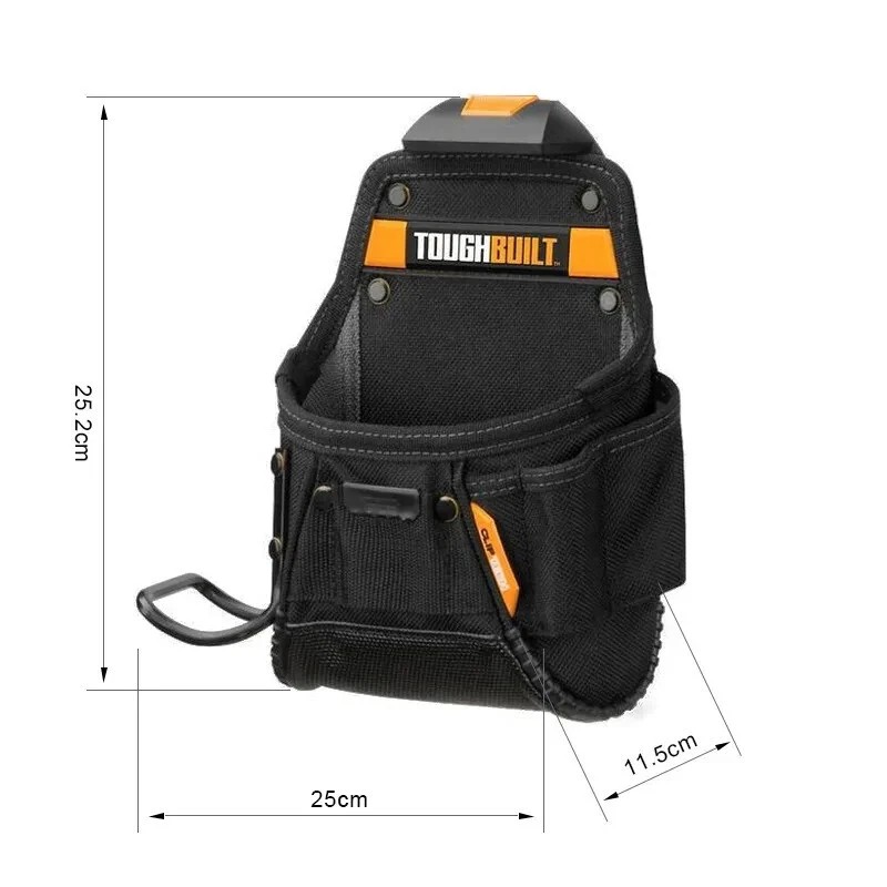 TOUGHBUILT TB-CT-24 Project Pouch With Hammer Loop Tool Belt Utility