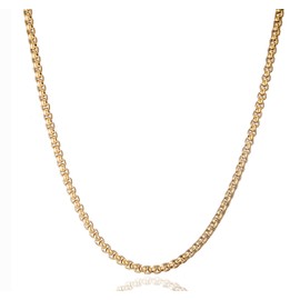 AFSTALR Men's Women's Stainless Steel Silver Chain Necklace Venetian Link Chain Link Necklace 2/2.5/3/4 mm 45/50/55/60/70 cm Box Chain for Men Jewellery Link Chain Silver/Gold/Black, Stainless Steel