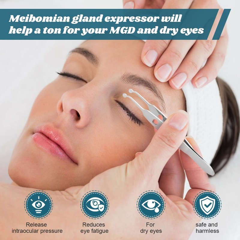 JIANWEI Meibomian Gland Expressor, Eyelid Gland Blockage Unblocking Physiotherapy Tools,