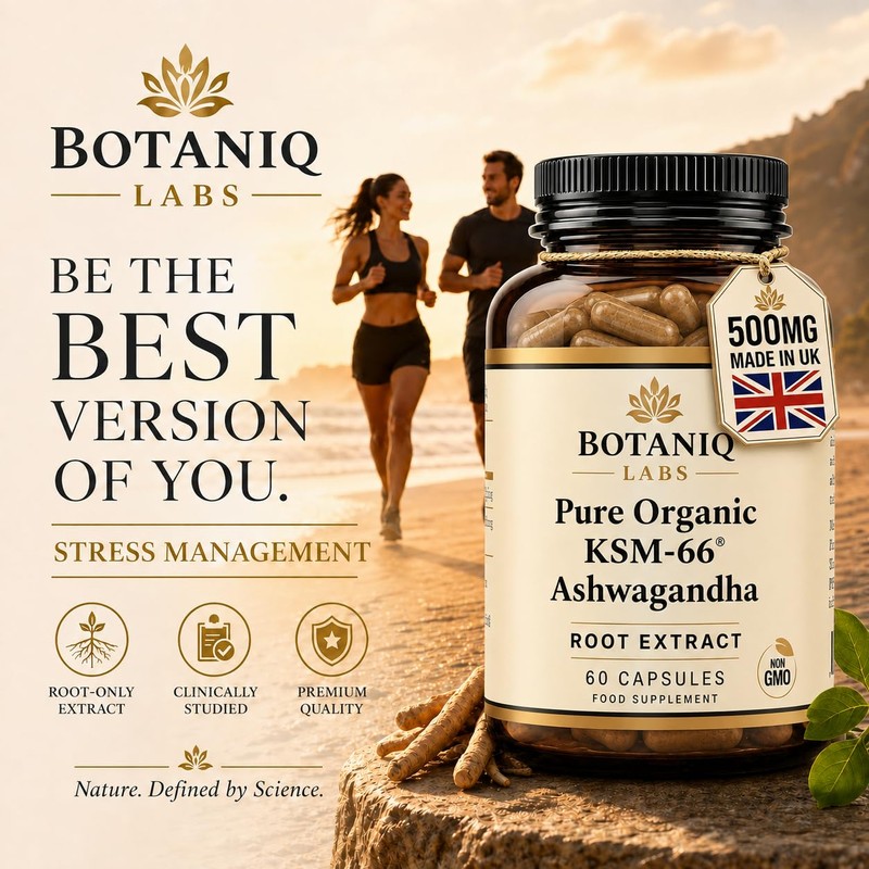 BOTANIQ Labs Ashwagandha KSM-66® 500mg, 60 Vegan Capsules