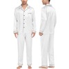 SWOMOG Men's Pajama Set Silk Satin Pajamas Classic Button-Down Sleepwear
