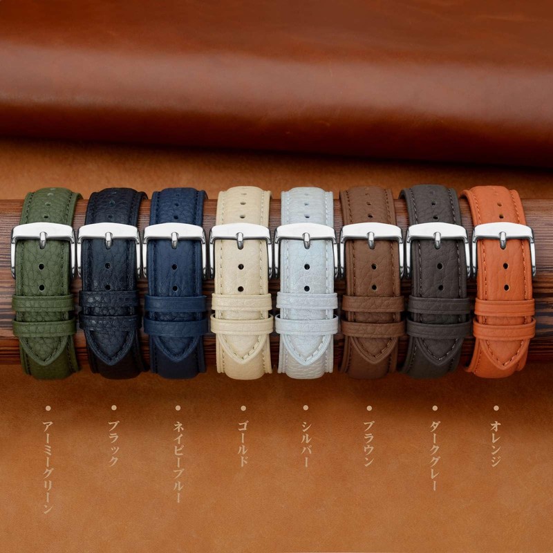 [ANNEFIT] 16mm/18mm/19mm/20mm/22mm Genuine Leather Top Grain Leather Quick Release Stitched