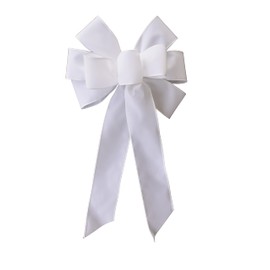 Large 10" Wired White Velvet Outdoor Wreath Bows