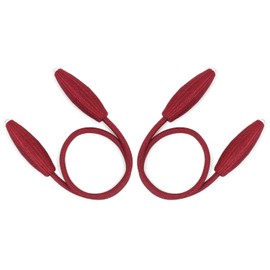 MALOINTEX Curtain Ball Rope Tiebacks Tie-Backs, Rope Ties, Curtain Handmade Holdbacks, Cotton Curtain Tieback (Burgandy RED, 4Pc-FlexRope)