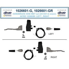 Replacement Parts for Drive Nitro Hemi Height Rollator, 10266HD-BR (2. Handbrake - Right - Black)