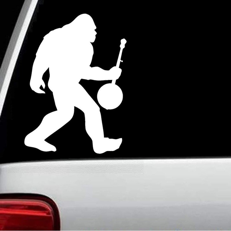 Bigfoot with Banjo Decal Sticker for Car Window BG 123