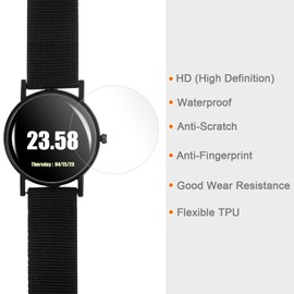 HARFINGTON 5pcs Watch Glass Screen Protectors 38mm HD High Definition Anti-Scratch Waterproof TPU Universal Round Smartwatch Screen Protective Film Protector (for Flat Screen)