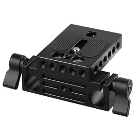 CAMVATE Camera Baseplate with 15mm Railblock for DSLR Rig 15mm Rod Rail Support System - 1236