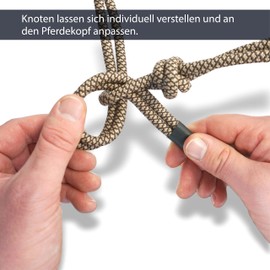 Knot Halter for Floorwork Horse - Knot Halter Cob Ideal for Outdoor Work, Ground Work, Lead or Loading Training (Pony, Brown/Beige)