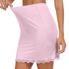 MUNSKT Women's Half Slip Soft and Elastic Under Slip Temperament Under Skirt Anti Sticking Black Petticoat Petticoats for Under Dress for Women Girls Weighing 93-147 Pounds