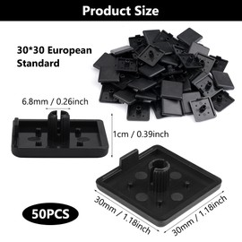 Aluminium Profile 3030 End Cap, Aluminium Profile End Cap, End Cap, Aluminium Profile End Cap, 30 x 30 mm, Cover Caps Aluminium Profile Plastic Aluminium Profile End Cap Cover Caps for Aluminium