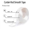 Curtain Rod Slide Smooth Tape - 1IN*16FT Drapery Ring Tape，Clear