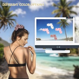 Flomiara 4PCS Hair Clips for Women, Flower Claw Clips, Women Cute Hair Clips, Suitable for Thick Thin Hair, Non-slip Matte Firm Hairpin, Plastic Hairpin, White, Pink, Brown